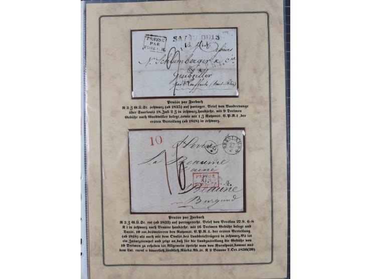 1762/1870 (ca.), DER GRENZÜBERGANG FORBACH/SAARBRÜCKEN, Ausstellungssammlung mit rund 230 Belegen, dabei Briefe aus bzw. nach