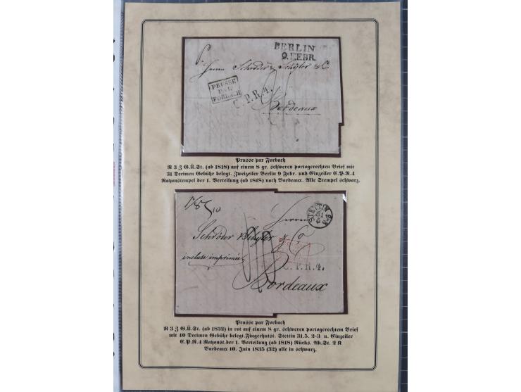 1762/1870 (ca.), DER GRENZÜBERGANG FORBACH/SAARBRÜCKEN, Ausstellungssammlung mit rund 230 Belegen, dabei Briefe aus bzw. nach