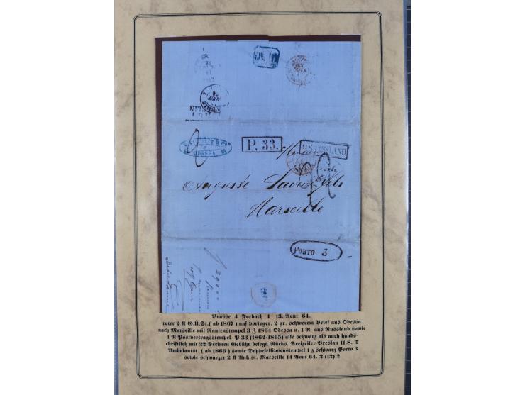 1762/1870 (ca.), DER GRENZÜBERGANG FORBACH/SAARBRÜCKEN, Ausstellungssammlung mit rund 230 Belegen, dabei Briefe aus bzw. nach