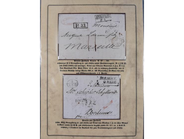 1762/1870 (ca.), DER GRENZÜBERGANG FORBACH/SAARBRÜCKEN, Ausstellungssammlung mit rund 230 Belegen, dabei Briefe aus bzw. nach
