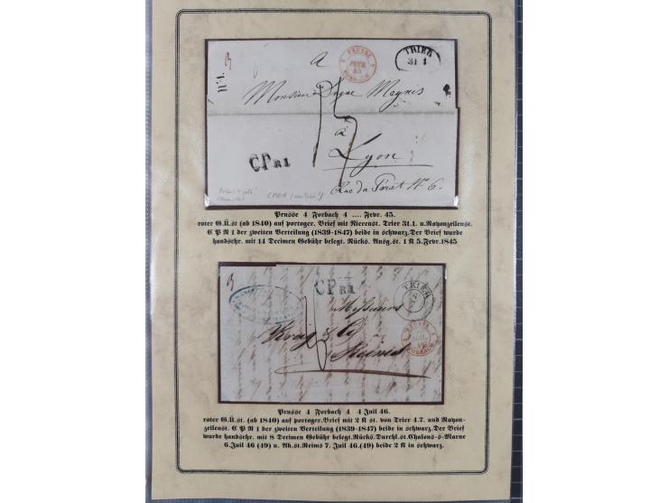 1762/1870 (ca.), DER GRENZÜBERGANG FORBACH/SAARBRÜCKEN, Ausstellungssammlung mit rund 230 Belegen, dabei Briefe aus bzw. nach