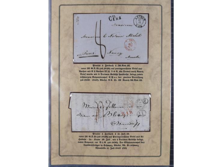 1762/1870 (ca.), DER GRENZÜBERGANG FORBACH/SAARBRÜCKEN, Ausstellungssammlung mit rund 230 Belegen, dabei Briefe aus bzw. nach