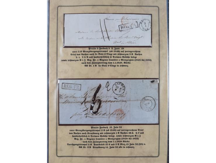 1762/1870 (ca.), DER GRENZÜBERGANG FORBACH/SAARBRÜCKEN, Ausstellungssammlung mit rund 230 Belegen, dabei Briefe aus bzw. nach