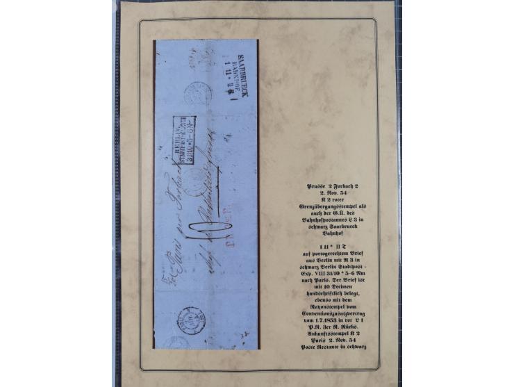 1762/1870 (ca.), DER GRENZÜBERGANG FORBACH/SAARBRÜCKEN, Ausstellungssammlung mit rund 230 Belegen, dabei Briefe aus bzw. nach