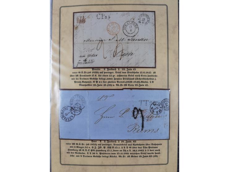 1762/1870 (ca.), DER GRENZÜBERGANG FORBACH/SAARBRÜCKEN, Ausstellungssammlung mit rund 230 Belegen, dabei Briefe aus bzw. nach