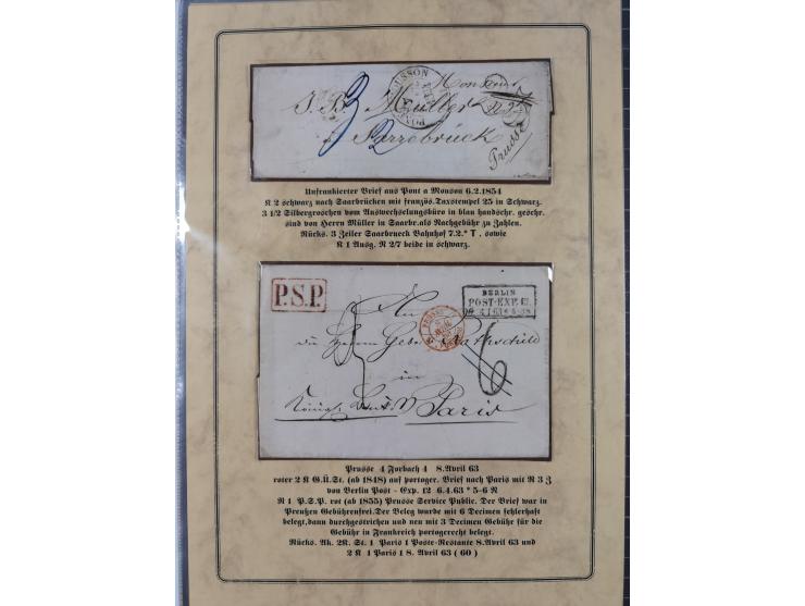 1762/1870 (ca.), DER GRENZÜBERGANG FORBACH/SAARBRÜCKEN, Ausstellungssammlung mit rund 230 Belegen, dabei Briefe aus bzw. nach
