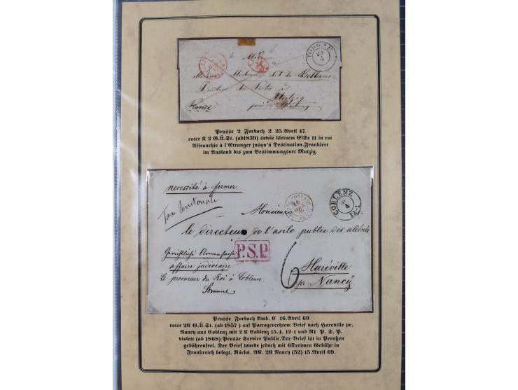 1762/1870 (ca.), DER GRENZÜBERGANG FORBACH/SAARBRÜCKEN, Ausstellungssammlung mit rund 230 Belegen, dabei Briefe aus bzw. nach