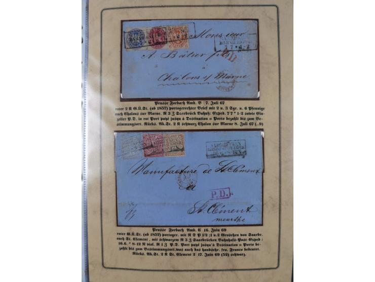 1762/1870 (ca.), DER GRENZÜBERGANG FORBACH/SAARBRÜCKEN, Ausstellungssammlung mit rund 230 Belegen, dabei Briefe aus bzw. nach