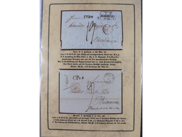 1762/1870 (ca.), DER GRENZÜBERGANG FORBACH/SAARBRÜCKEN, Ausstellungssammlung mit rund 230 Belegen, dabei Briefe aus bzw. nach