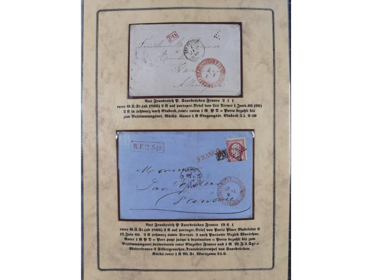 1762/1870 (ca.), DER GRENZÜBERGANG FORBACH/SAARBRÜCKEN, Ausstellungssammlung mit rund 230 Belegen, dabei Briefe aus bzw. nach