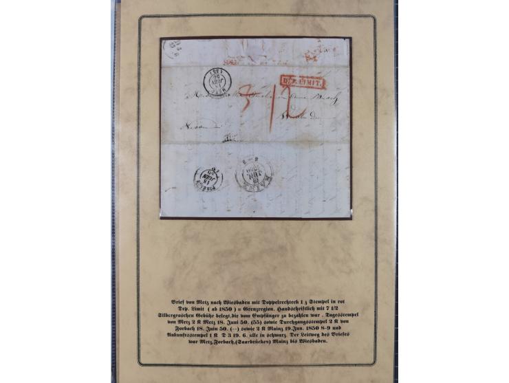 1762/1870 (ca.), DER GRENZÜBERGANG FORBACH/SAARBRÜCKEN, Ausstellungssammlung mit rund 230 Belegen, dabei Briefe aus bzw. nach