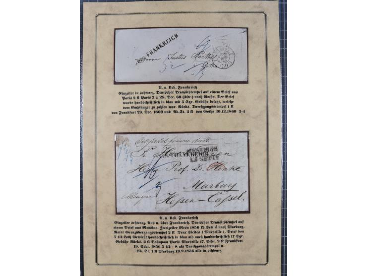 1762/1870 (ca.), DER GRENZÜBERGANG FORBACH/SAARBRÜCKEN, Ausstellungssammlung mit rund 230 Belegen, dabei Briefe aus bzw. nach