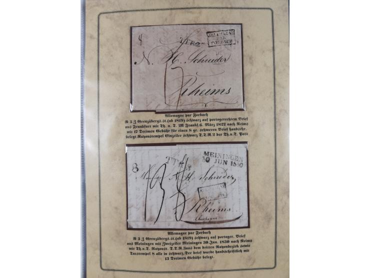 1762/1870 (ca.), DER GRENZÜBERGANG FORBACH/SAARBRÜCKEN, Ausstellungssammlung mit rund 230 Belegen, dabei Briefe aus bzw. nach