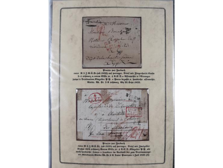 1762/1870 (ca.), DER GRENZÜBERGANG FORBACH/SAARBRÜCKEN, Ausstellungssammlung mit rund 230 Belegen, dabei Briefe aus bzw. nach