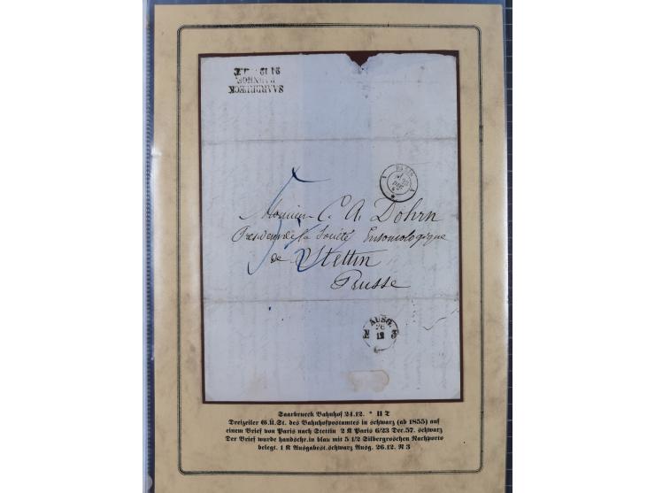 1762/1870 (ca.), DER GRENZÜBERGANG FORBACH/SAARBRÜCKEN, Ausstellungssammlung mit rund 230 Belegen, dabei Briefe aus bzw. nach