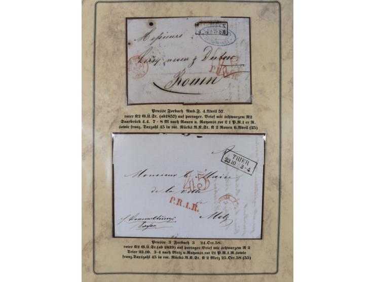 1762/1870 (ca.), DER GRENZÜBERGANG FORBACH/SAARBRÜCKEN, Ausstellungssammlung mit rund 230 Belegen, dabei Briefe aus bzw. nach