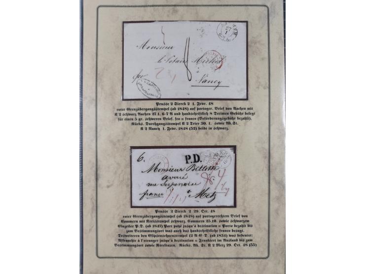 1762/1870 (ca.), DER GRENZÜBERGANG FORBACH/SAARBRÜCKEN, Ausstellungssammlung mit rund 230 Belegen, dabei Briefe aus bzw. nach