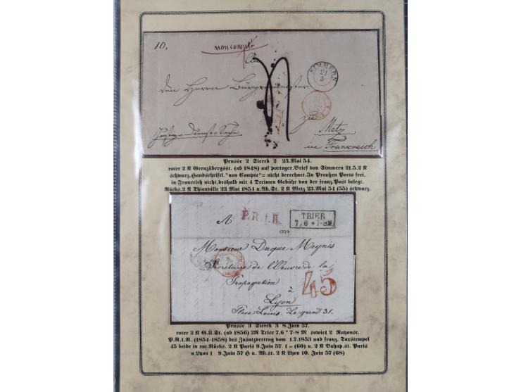 1762/1870 (ca.), DER GRENZÜBERGANG FORBACH/SAARBRÜCKEN, Ausstellungssammlung mit rund 230 Belegen, dabei Briefe aus bzw. nach