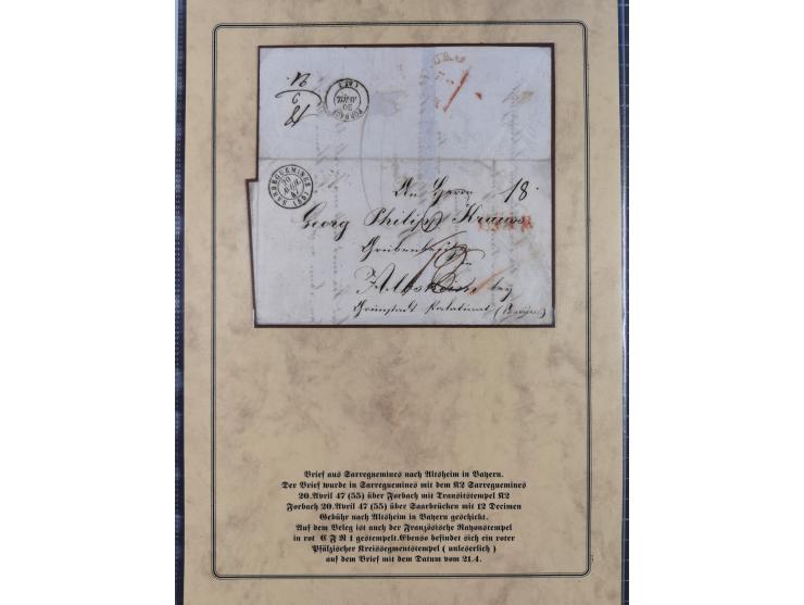 1762/1870 (ca.), DER GRENZÜBERGANG FORBACH/SAARBRÜCKEN, Ausstellungssammlung mit rund 230 Belegen, dabei Briefe aus bzw. nach