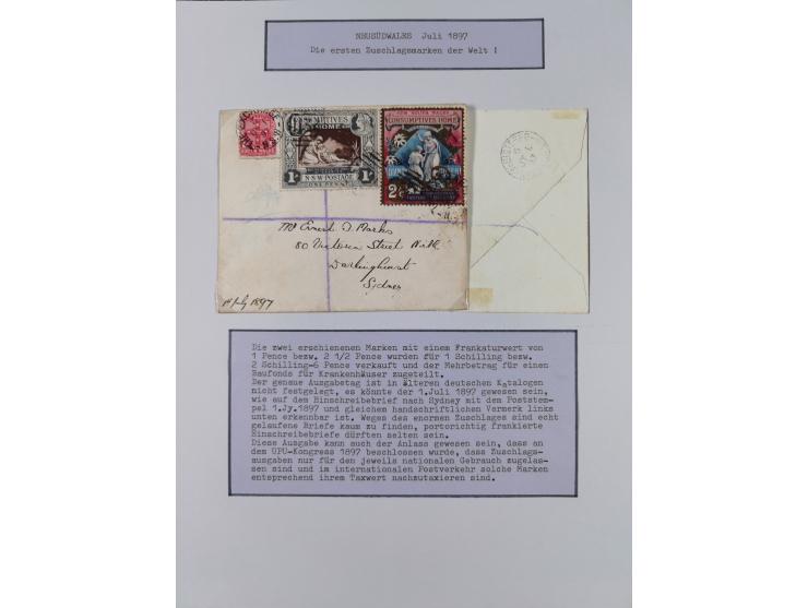 1897/1945, Zuschlags- und Wohltätigkeitsausgaben, interessante Sammlun, dabei Schweiz I-III und 117 FDC, USA Columbus-Satz (t