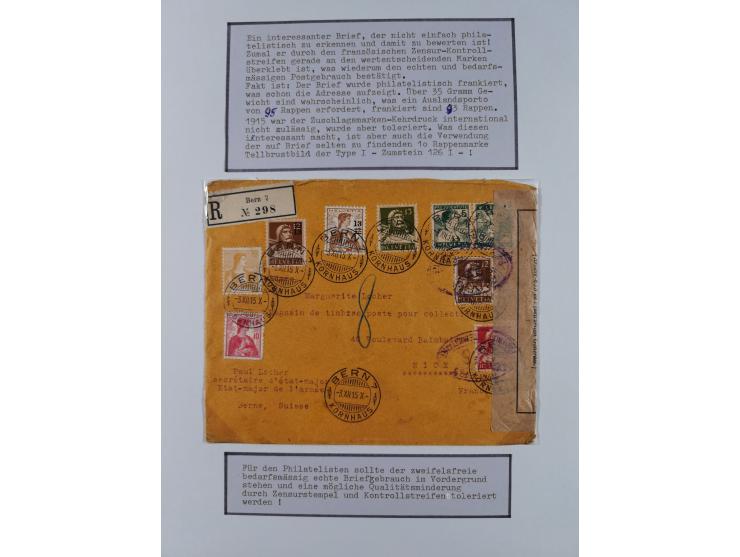 1897/1945, Zuschlags- und Wohltätigkeitsausgaben, interessante Sammlun, dabei Schweiz I-III und 117 FDC, USA Columbus-Satz (t