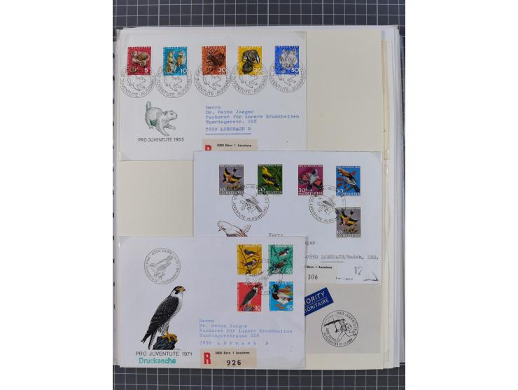 1897/1945, Zuschlags- und Wohltätigkeitsausgaben, interessante Sammlun, dabei Schweiz I-III und 117 FDC, USA Columbus-Satz (t