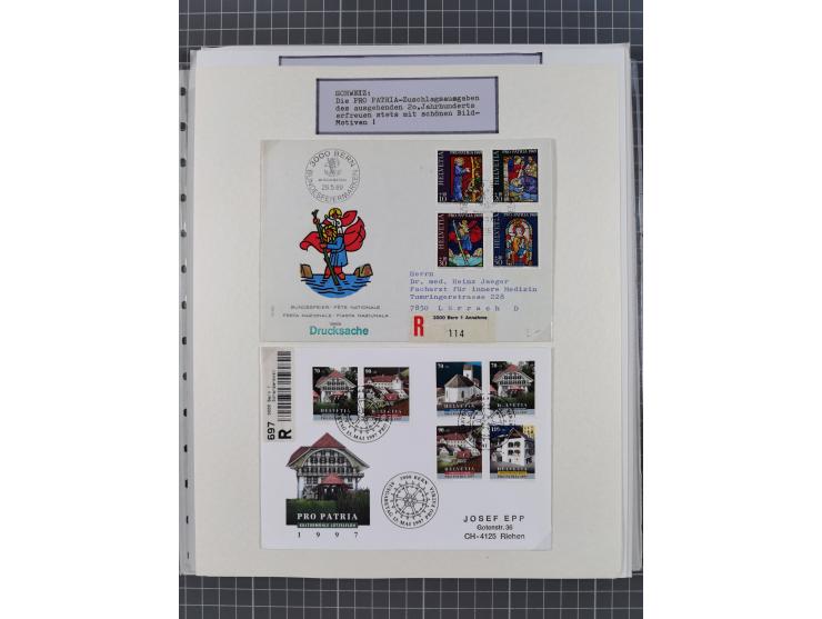 1897/1945, Zuschlags- und Wohltätigkeitsausgaben, interessante Sammlun, dabei Schweiz I-III und 117 FDC, USA Columbus-Satz (t