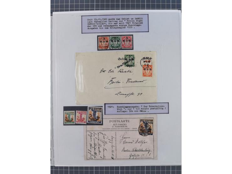 1897/1945, Zuschlags- und Wohltätigkeitsausgaben, interessante Sammlun, dabei Schweiz I-III und 117 FDC, USA Columbus-Satz (t