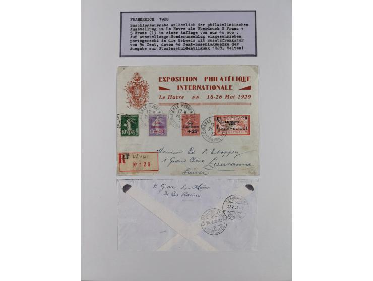 1897/1945, Zuschlags- und Wohltätigkeitsausgaben, interessante Sammlun, dabei Schweiz I-III und 117 FDC, USA Columbus-Satz (t