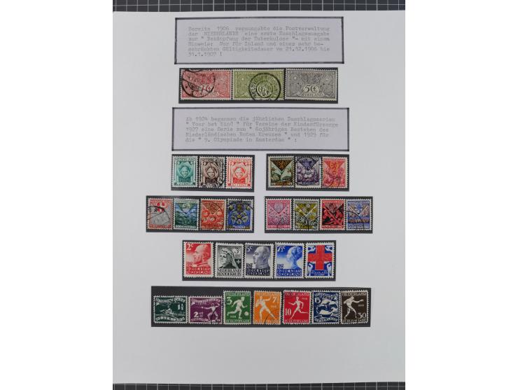 1897/1945, Zuschlags- und Wohltätigkeitsausgaben, interessante Sammlun, dabei Schweiz I-III und 117 FDC, USA Columbus-Satz (t