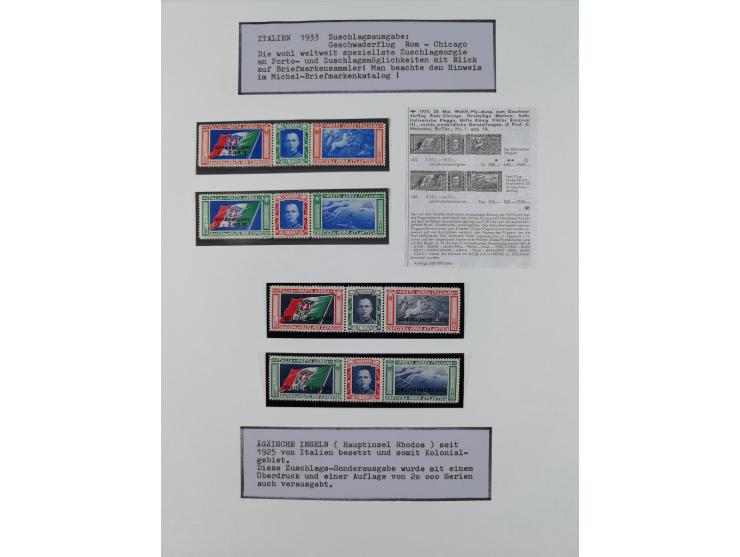 1897/1945, Zuschlags- und Wohltätigkeitsausgaben, interessante Sammlun, dabei Schweiz I-III und 117 FDC, USA Columbus-Satz (t