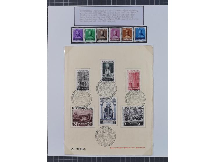 1897/1945, Zuschlags- und Wohltätigkeitsausgaben, interessante Sammlun, dabei Schweiz I-III und 117 FDC, USA Columbus-Satz (t