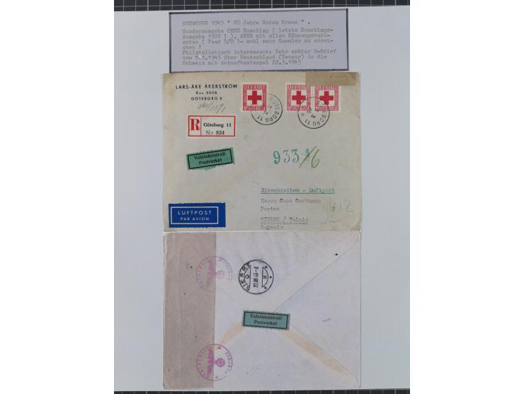 1897/1945, Zuschlags- und Wohltätigkeitsausgaben, interessante Sammlun, dabei Schweiz I-III und 117 FDC, USA Columbus-Satz (t