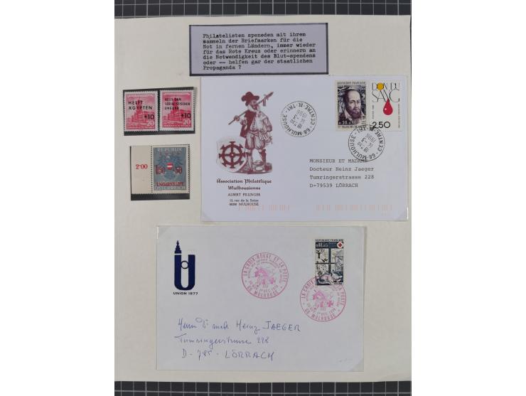 1897/1945, Zuschlags- und Wohltätigkeitsausgaben, interessante Sammlun, dabei Schweiz I-III und 117 FDC, USA Columbus-Satz (t