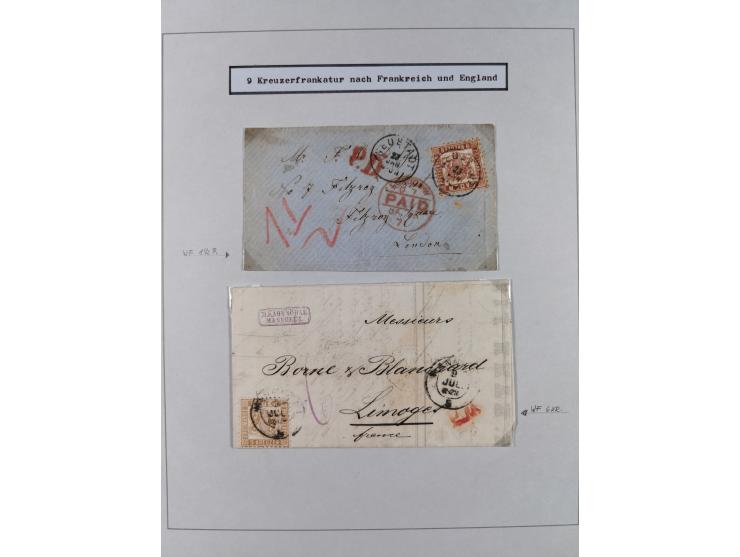 1851/71, interessante Sammlung 'Besonderheiten', dabei handschriftliche Entwertungen, doppelt und blanko abgeschlagene Nummer