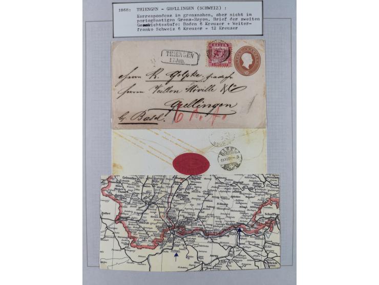 1851/71, interessante Sammlung 'Besonderheiten', dabei handschriftliche Entwertungen, doppelt und blanko abgeschlagene Nummer