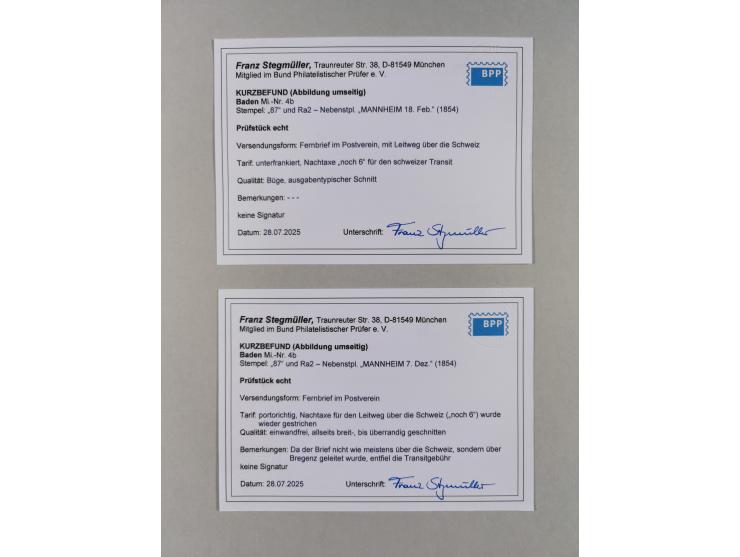 1851/71, interessante Sammlung 'Besonderheiten', dabei handschriftliche Entwertungen, doppelt und blanko abgeschlagene Nummer