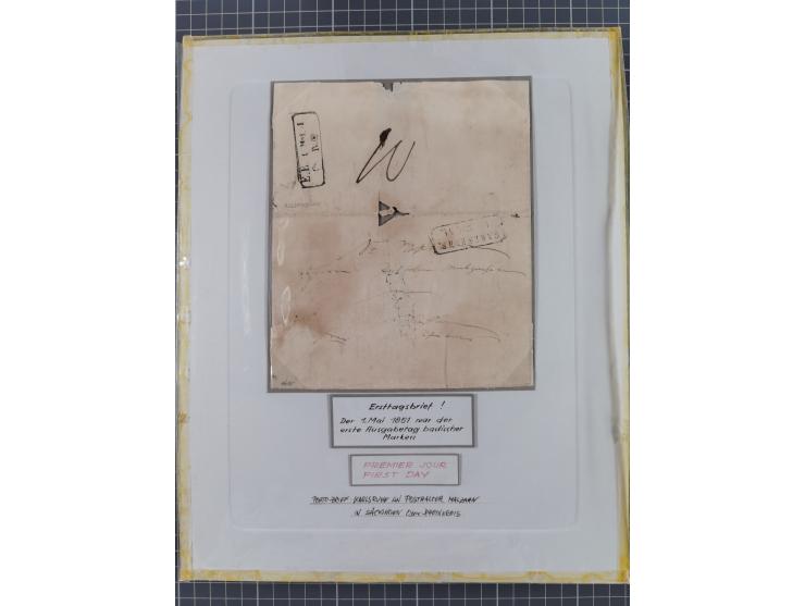 1851, 'Der Ausgabe-Monat der Badischen Briefmarken', interessante Sammlung mit über 60 Belegen einschließlich einiger spätere