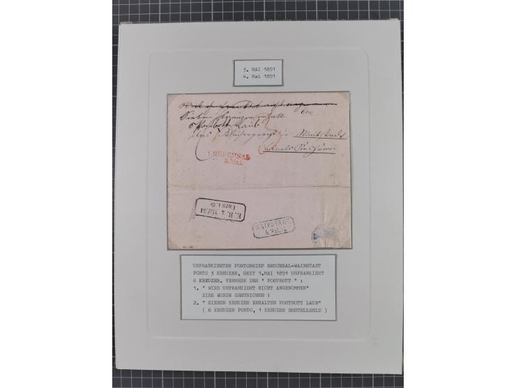 1851, 'Der Ausgabe-Monat der Badischen Briefmarken', interessante Sammlung mit über 60 Belegen einschließlich einiger spätere