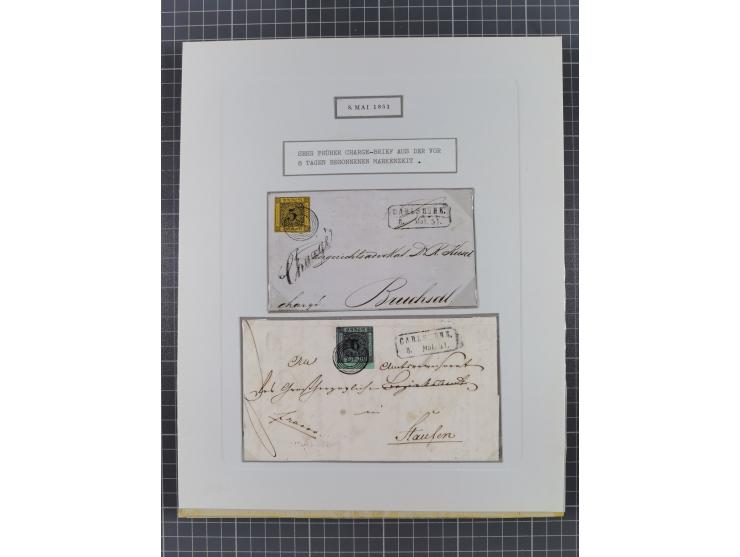 1851, 'Der Ausgabe-Monat der Badischen Briefmarken', interessante Sammlung mit über 60 Belegen einschließlich einiger spätere