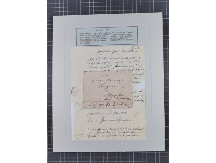 1851, 'Der Ausgabe-Monat der Badischen Briefmarken', interessante Sammlung mit über 60 Belegen einschließlich einiger spätere