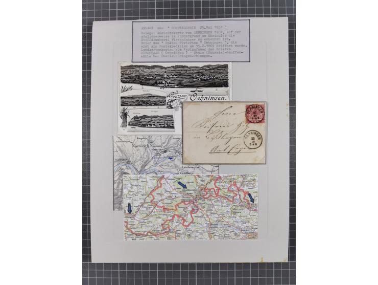 1851, 'Der Ausgabe-Monat der Badischen Briefmarken', interessante Sammlung mit über 60 Belegen einschließlich einiger spätere