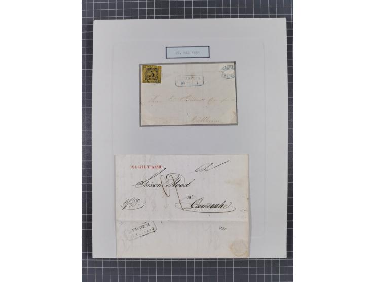 1851, 'Der Ausgabe-Monat der Badischen Briefmarken', interessante Sammlung mit über 60 Belegen einschließlich einiger spätere