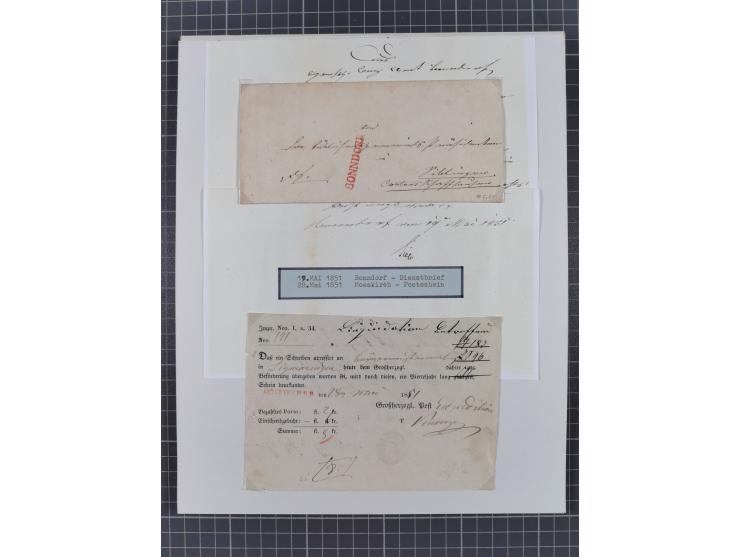 1851, 'Der Ausgabe-Monat der Badischen Briefmarken', interessante Sammlung mit über 60 Belegen einschließlich einiger spätere