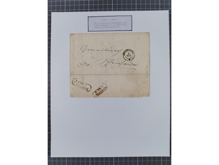 1851, 'Der Ausgabe-Monat der Badischen Briefmarken', interessante Sammlung mit über 60 Belegen einschließlich einiger spätere