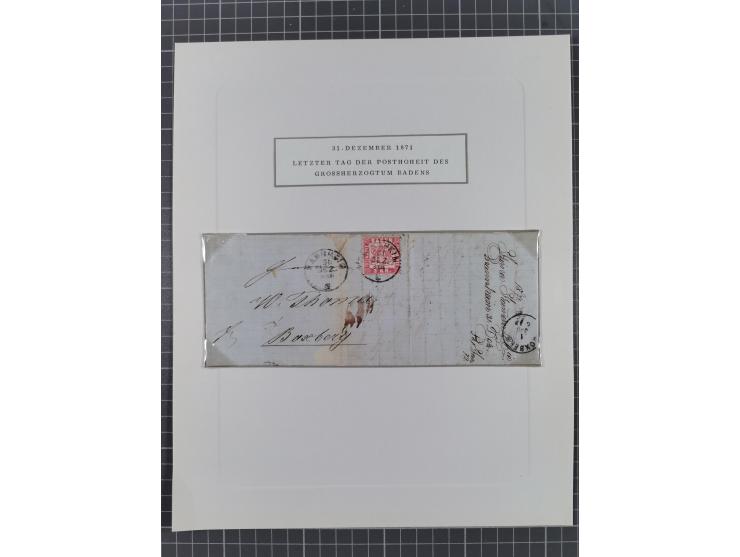 1851, 'Der Ausgabe-Monat der Badischen Briefmarken', interessante Sammlung mit über 60 Belegen einschließlich einiger spätere