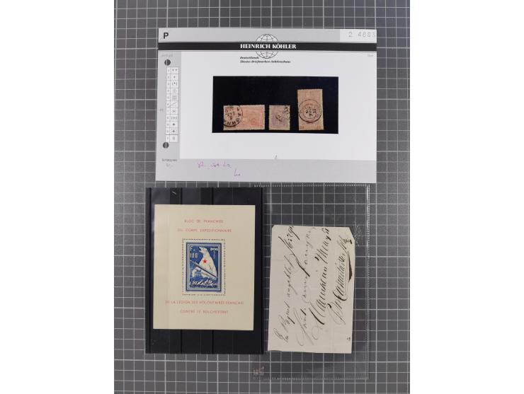 1849/1980, interessante kleine Partie mit auch etwas Ausland, dabei DR mit gestempeltem Herzstück aus Block 2, Eisbärblock, A