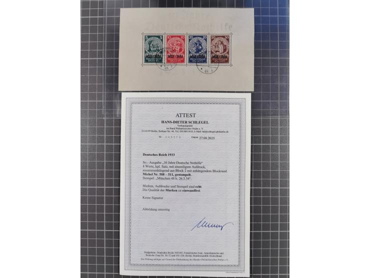 1849/1980, interessante kleine Partie mit auch etwas Ausland, dabei DR mit gestempeltem Herzstück aus Block 2, Eisbärblock, A