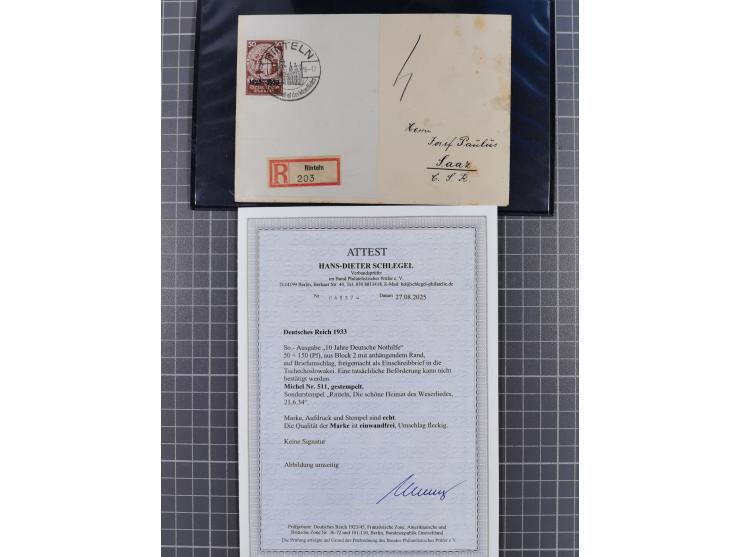 1849/1980, interessante kleine Partie mit auch etwas Ausland, dabei DR mit gestempeltem Herzstück aus Block 2, Eisbärblock, A