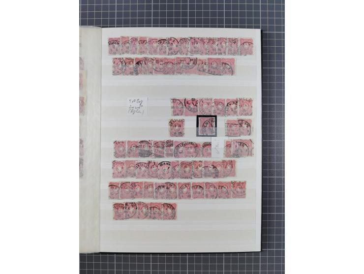 1880/1940 (ca.), interessante Partie in 6 Steckbüchern, dabei u.a. Kolonien sowie schöner Teil Infla mit vielen guten signier